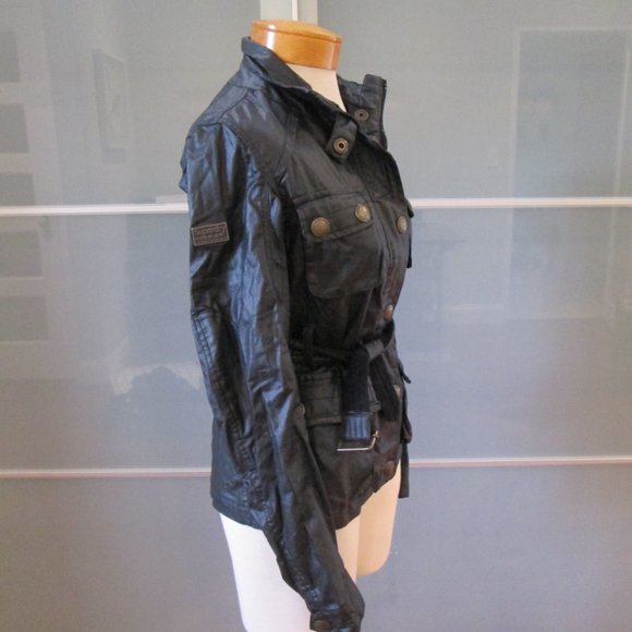 Superdry Limited Waxed Belted Short Trench Jacket - Picture 4 of 7